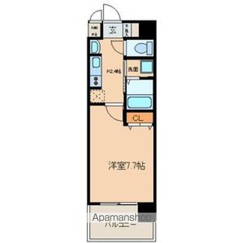 ブルームライフ黒川(1K/7階)の間取り写真