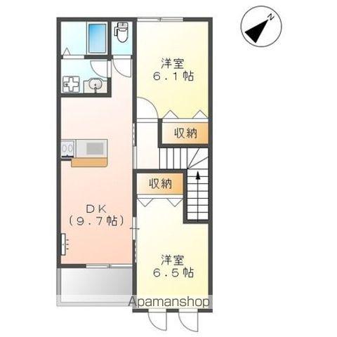 クレシアⅡ(2DK/2階)の間取り写真