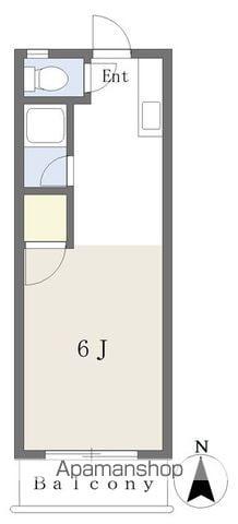福田マンション(ワンルーム/2階)の間取り写真