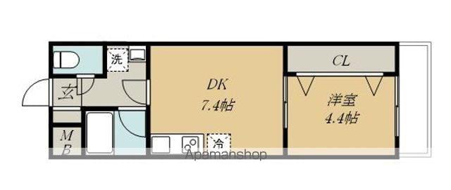 シティハイツⅦ(1DK/3階)の間取り写真