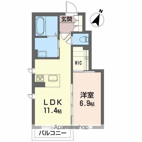 メゾンリバレイン(1LDK/1階)の間取り写真