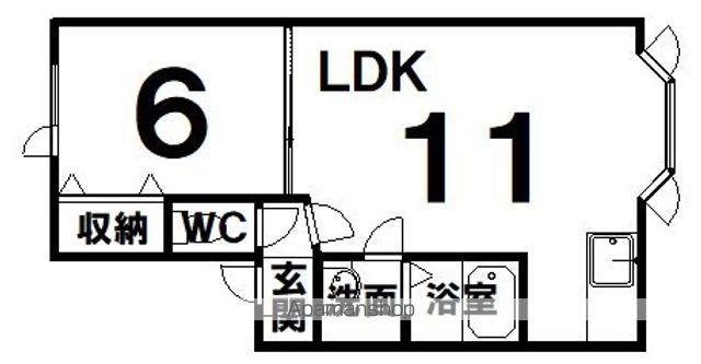クラッセⅢ(1LDK/1階)の間取り写真