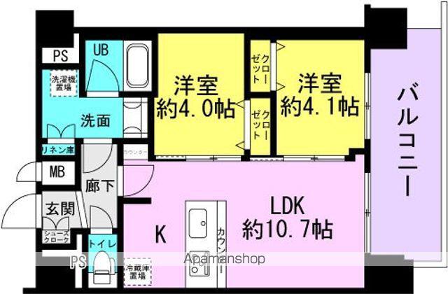 プレリス尼崎レーネヴィアPRELISSEAMAGASAKIRE(2LDK/14階)の間取り写真