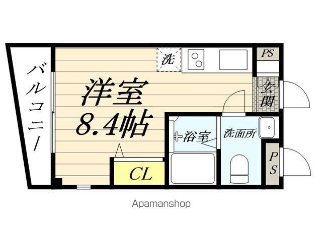 ジェイブライト(ワンルーム/3階)の間取り写真