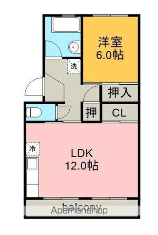 神谷コーポ(1LDK/3階)の間取り写真