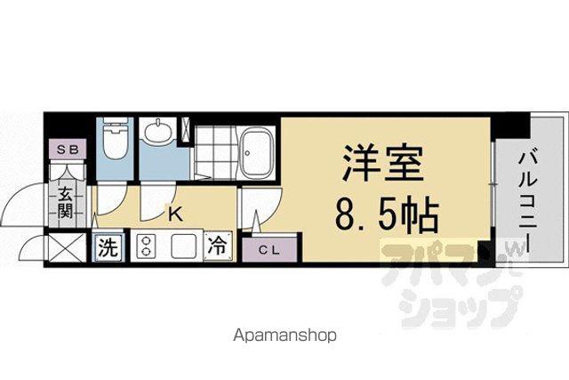 エスリード京都吉祥院ヴィーナ(1K/9階)の間取り写真
