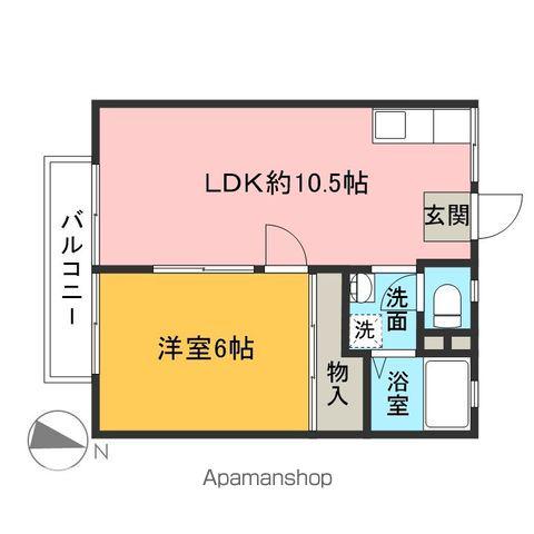 宮岡第2パナハイツ(1LDK/2階)の間取り写真