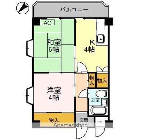 コーポ朝倉(2K/1階)の間取り写真