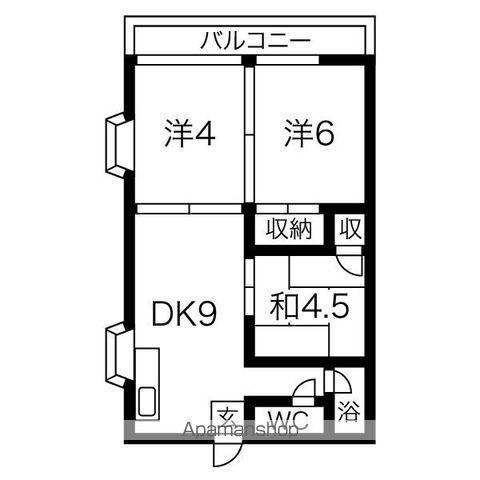 コーポラス清水丘(3DK/2階)の間取り写真