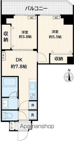 ARKMARK池袋本町(2DK/1階)の間取り写真