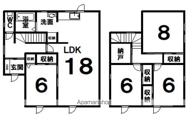 北海道釧路市 2階建 築25年(4LDK)の間取り写真