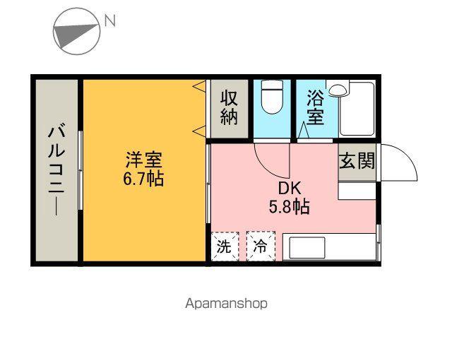松清五番館(1DK/1階)の間取り写真