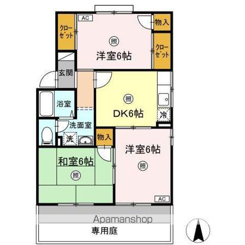 セジュール関谷A棟(3DK/1階)の間取り写真