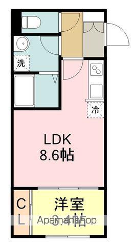 AMELO台原(1LDK/1階)の間取り写真