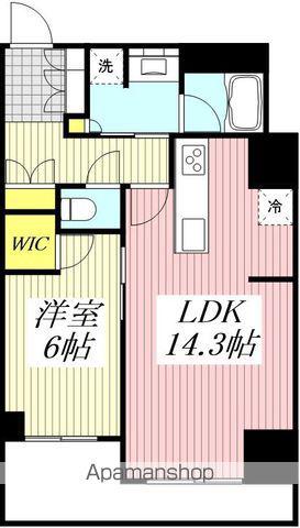 アトラスタワー小平小川(1LDK/6階)の間取り写真