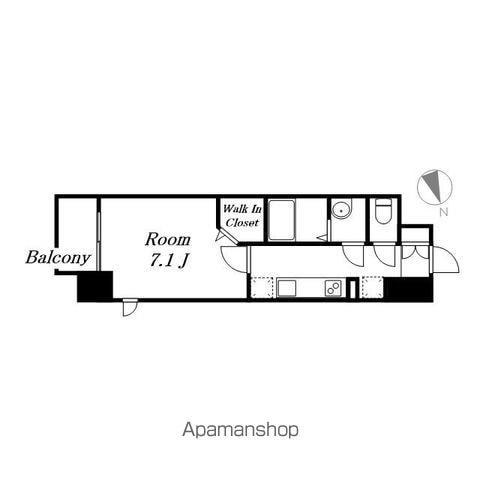 パルティール八田(1K/6階)の間取り写真
