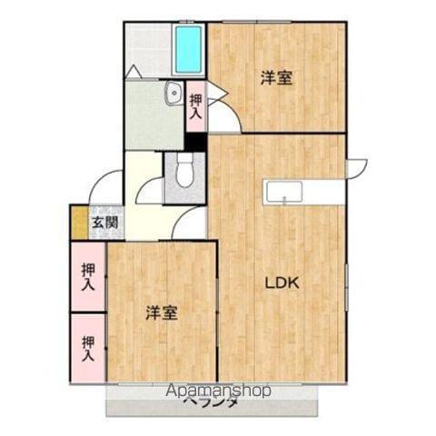 テシマヤードB・C棟(2LDK/2階)の間取り写真