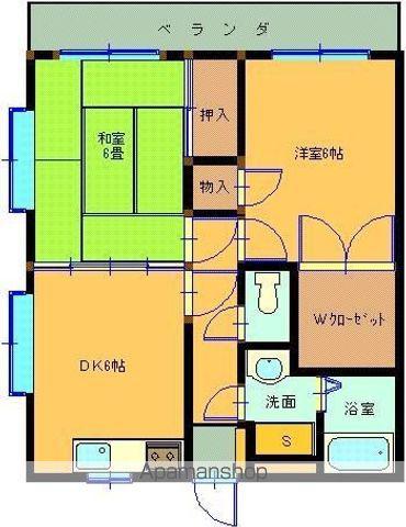 吉冨マンション(2DK/4階)の間取り写真
