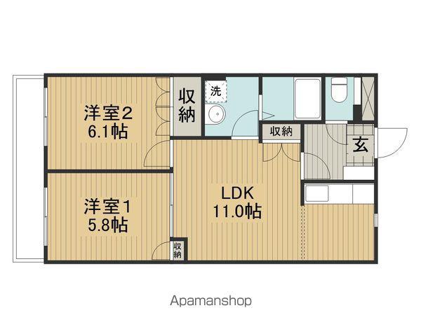 SUN COURT ITAYA(2LDK/2階)の間取り写真