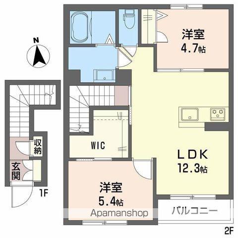シャーメゾン カデンツァ(2LDK/2階)の間取り写真