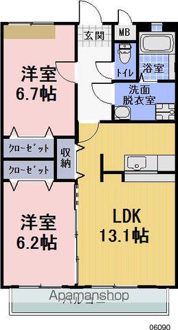 セルピエ(2LDK/2階)の間取り写真