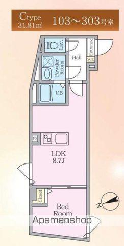 エルファーロ中野Ⅸ(1LDK/3階)の間取り写真