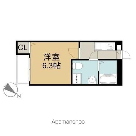 ミモザ矢田(1K/3階)の間取り写真