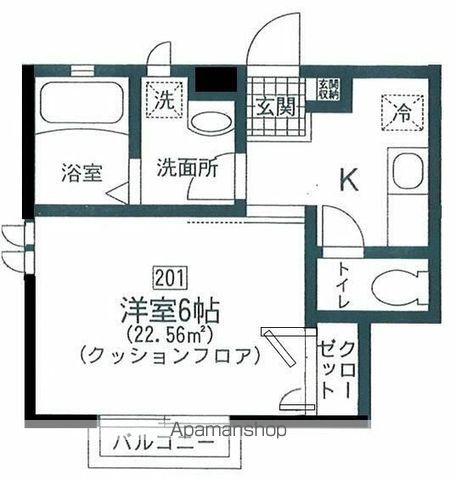 グレースコート(1K/2階)の間取り写真