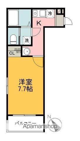 MELLAS新狭山Ⅲ(1K/3階)の間取り写真