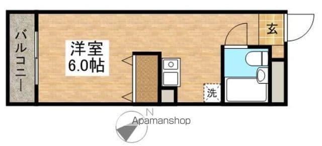 昭島コートエレガンスB(1K/1階)の間取り写真