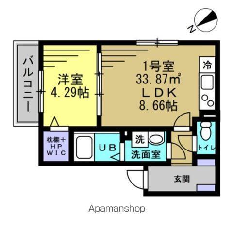 POLARIA MATSUDO(1LDK/2階)の間取り写真