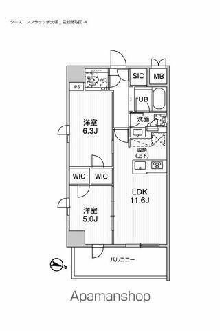 シーズンフラッツ新大塚(2LDK/2階)の間取り写真