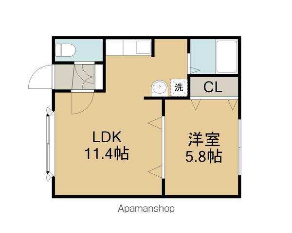 レインボーハウス優Ⅱ(1LDK/1階)の間取り写真
