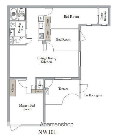 ベルメゾン中村橋ノース　ＮＷ(3LDK)の間取り写真