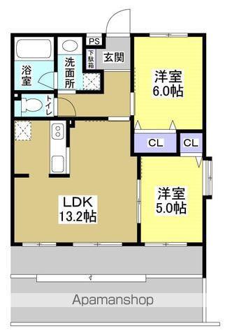グランドガーデン凜(2LDK/1階)の間取り写真