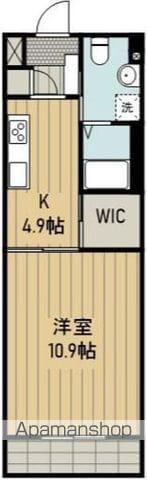 フラージュ・ヴェール(1K/2階)の間取り写真