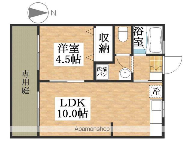 シーズンコート歌里(1LDK/1階)の間取り写真