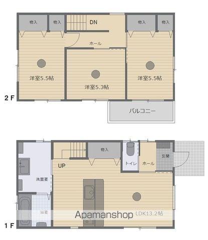 常磐線 勝田駅 徒歩17分 2階建 新築(3LDK)の間取り写真