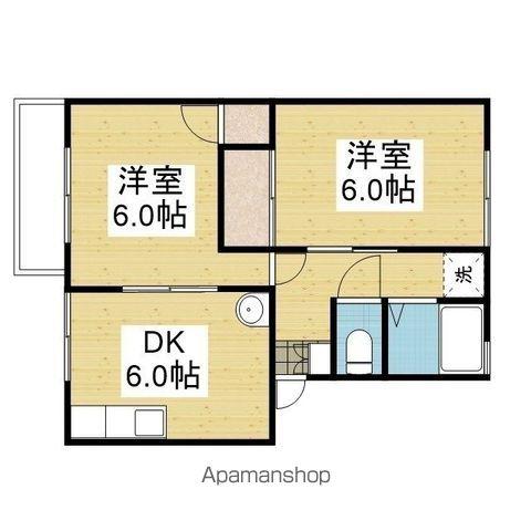 セゾン西岡(2DK/1階)の間取り写真