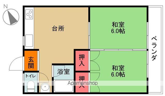 マリンフラット2(2DK/2階)の間取り写真