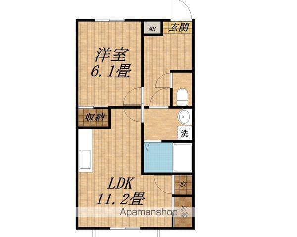 クロワール清水(1LDK/2階)の間取り写真