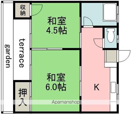 KENコーポラス(2K/1階)の間取り写真