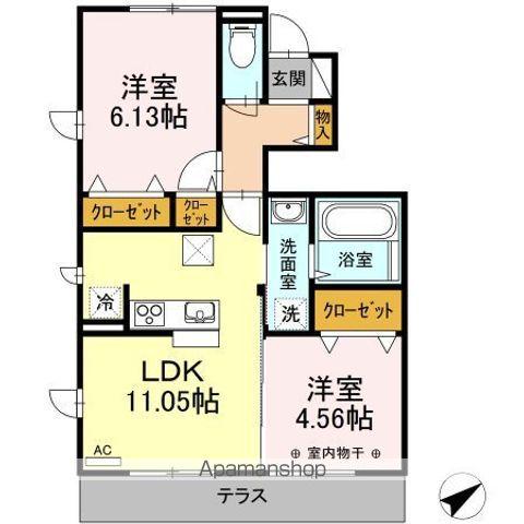 COLINAⅡ(2LDK/1階)の間取り写真