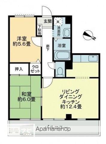 シーズン柞田(2LDK/3階)の間取り写真