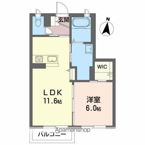 べレオガーデンズ久留米Ⅱ(1LDK/2階)の間取り写真