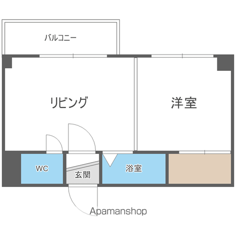 高栄パーク(1DK/4階)の間取り写真