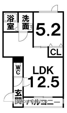 ピアチェーレ大通公園(1LDK/2階)の間取り写真