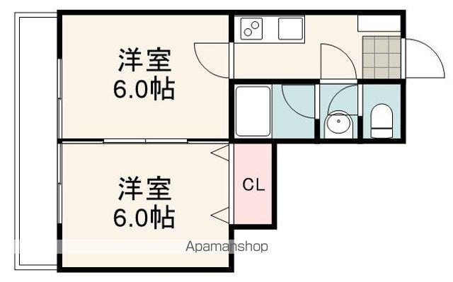 ガーデン音羽(2K/1階)の間取り写真