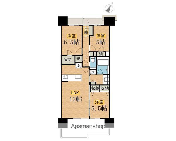 プラウド八王子明神町(3LDK/15階)の間取り写真
