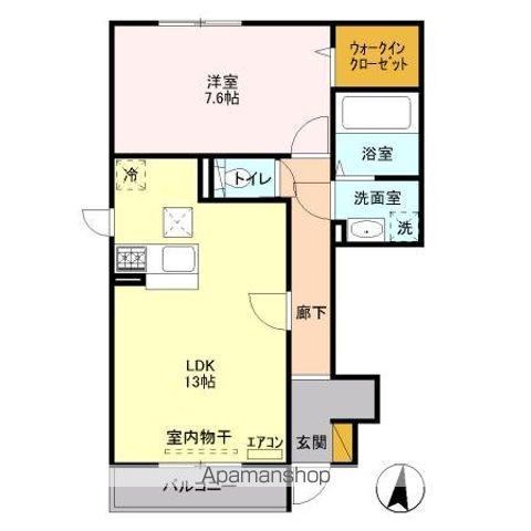 フォレステージB(1LDK/1階)の間取り写真